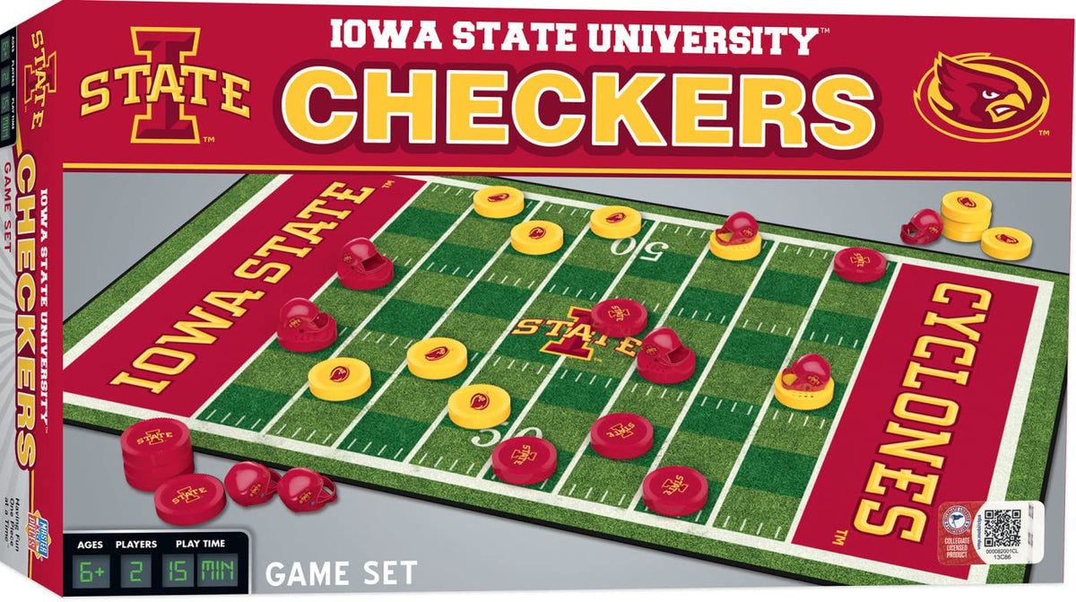 MasterPieces NCAA Iowa State Cyclones, Checkers Board Game, For Ages 6+
