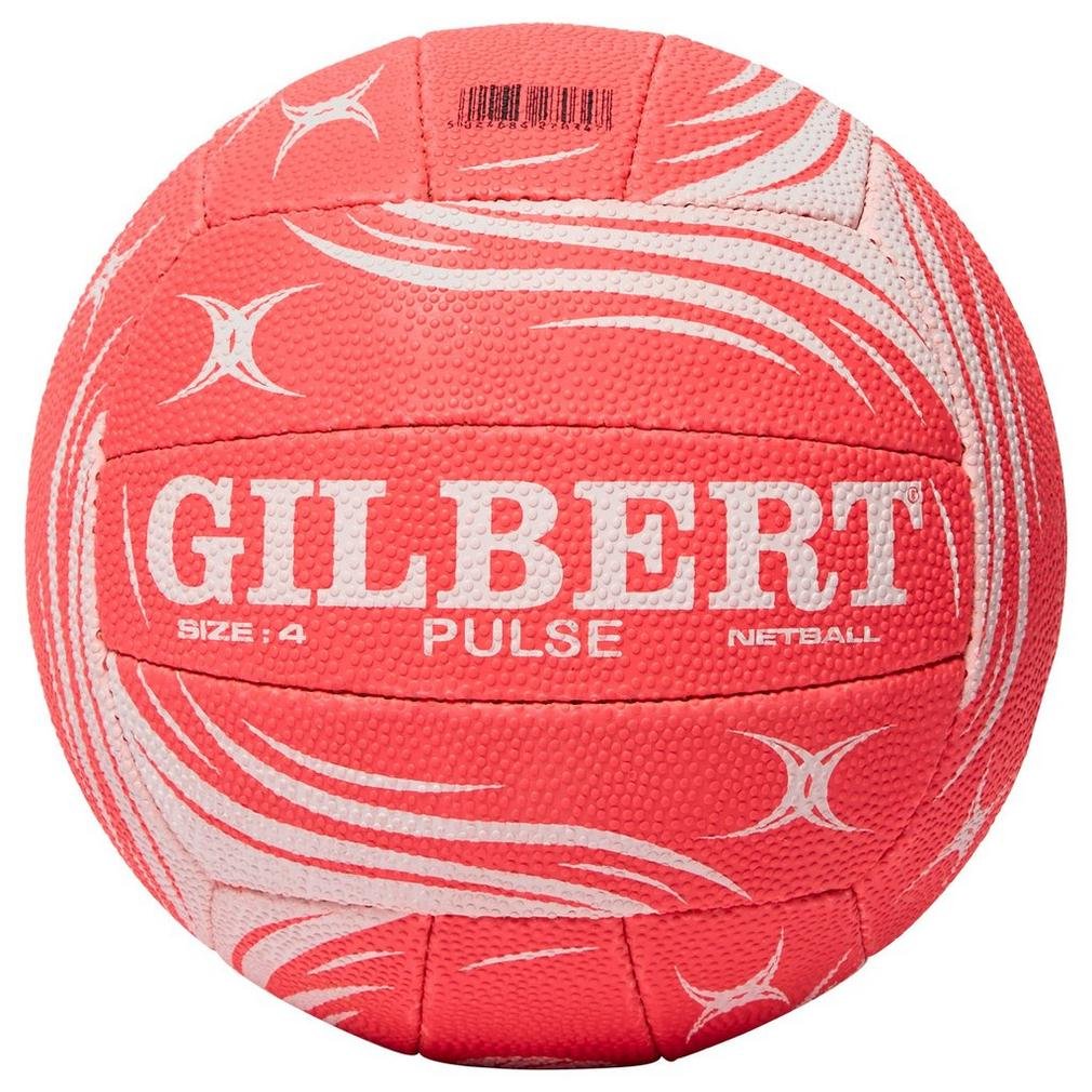 Gilbert Boys Pulse Match Net Ball - Pink/White, Size 4