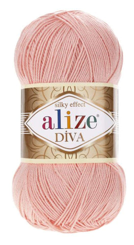 Alize Diva Silk Effect 100% Microfiber Acrylic Yarn 1 Ball skeins 100gr 383yds Color (145 - Power)