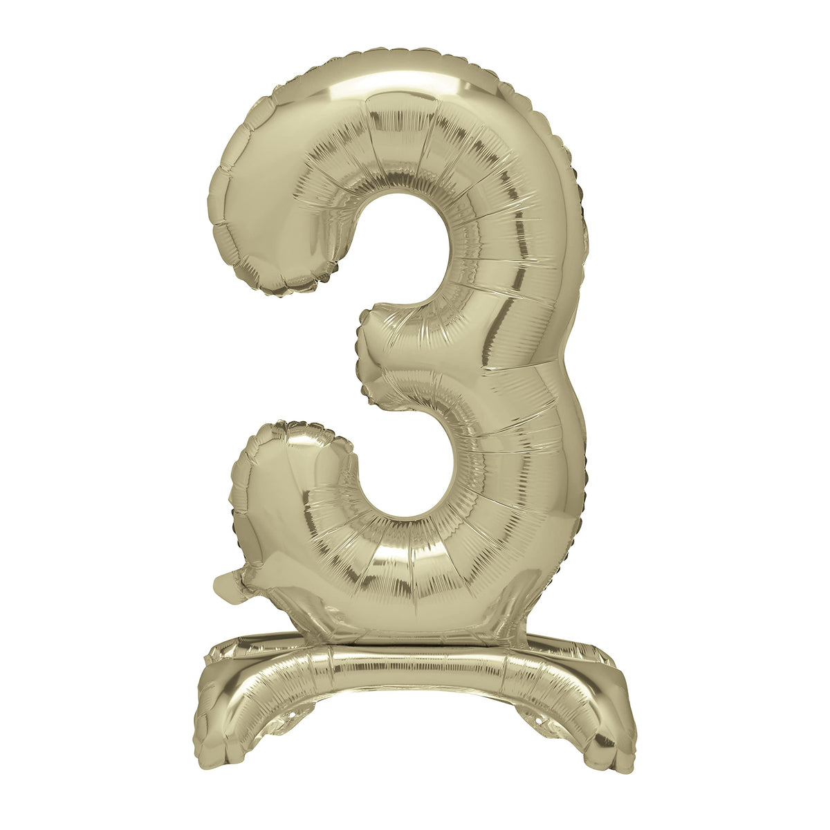 Unique Gold Standing Number 3 Foil Balloon 30", Packaged