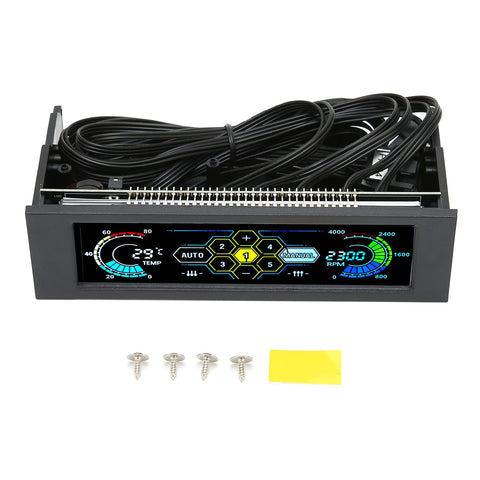 BTER PC Fan Controller, Intelligent LCD Monitor, 5 Sets Fan Temperature Control, Computer Temperature Controller, BTERgnqhr2fyg48697, 12V