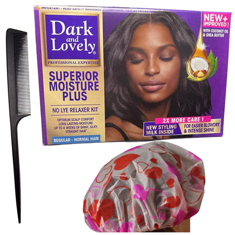 Kamakah Hair Relaxer Box Set - Comes with Comb and Shower Cap Suitable for Dark and Lovely Hair Relaxer Normal Hair | Achieve Gorgeous, Silky Hair at Home