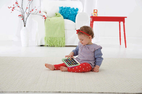 Fisher-Price Laugh & Learn Baby Toy Smart Stages Tablet with Lights & Learning Songs for Infants & Toddlers, Pink
