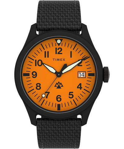Timex Men's Expedition North Traprock 43mm Watch - Brown Strap Orange Dial Brown Case