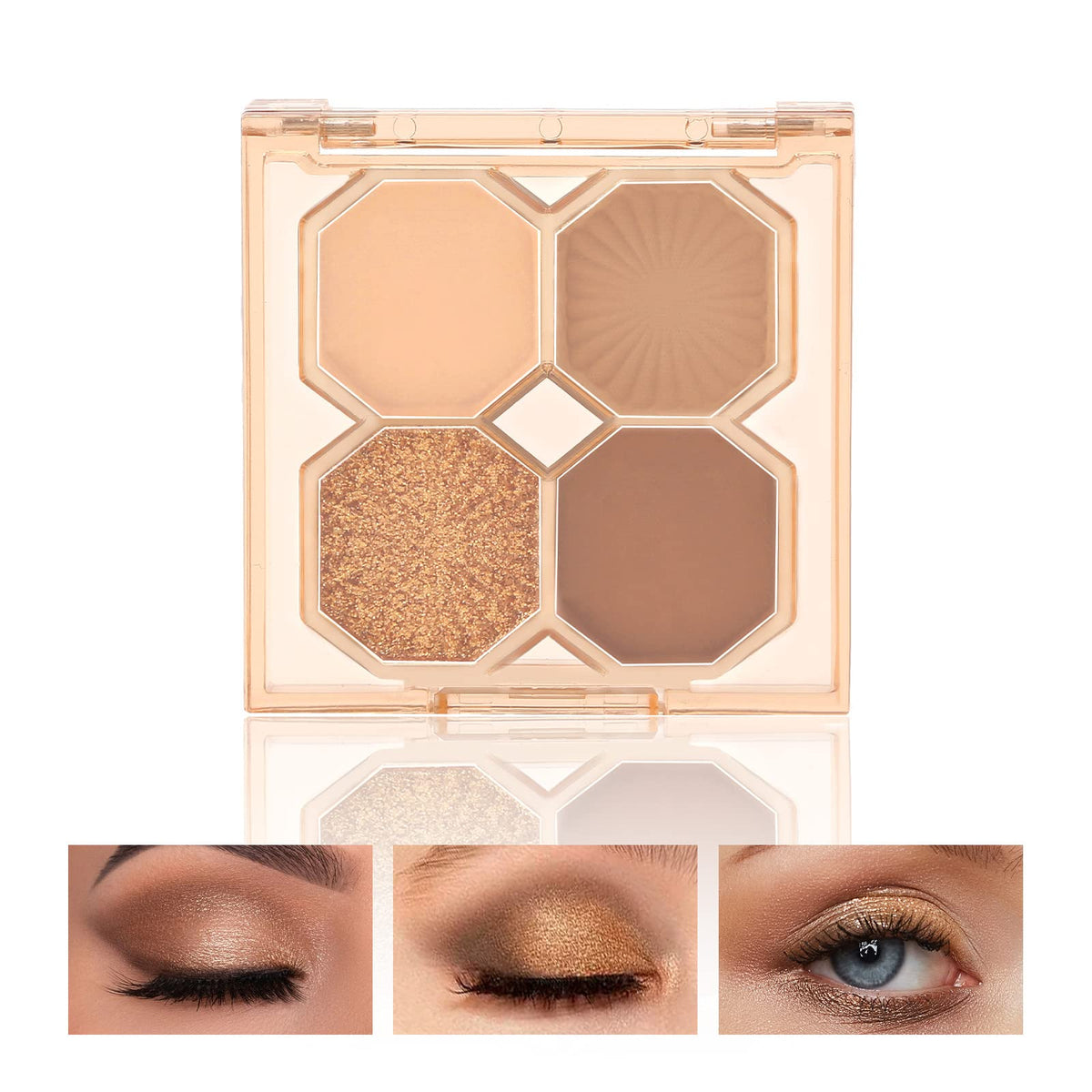 Boobeen Eyeshadow Palette - Matte Glitter Eyeshadow Makeup, Creamy Pigmented Eyeshadow Powder to Define Natural Eye Look