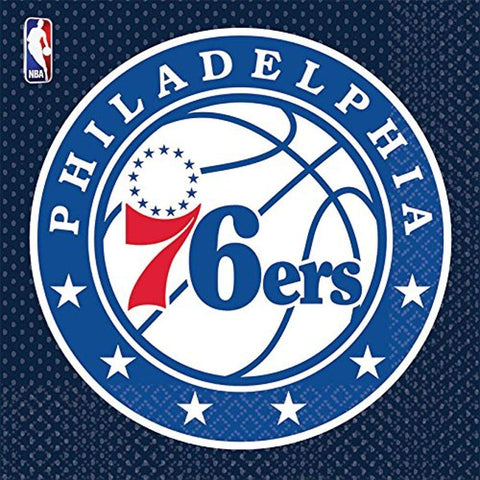 "Philadelphia 76'ers" Luncheon Napkins, 6.5" (Pack of 16) - Perfect for Game Day Celebrations & True Fan Gatherings