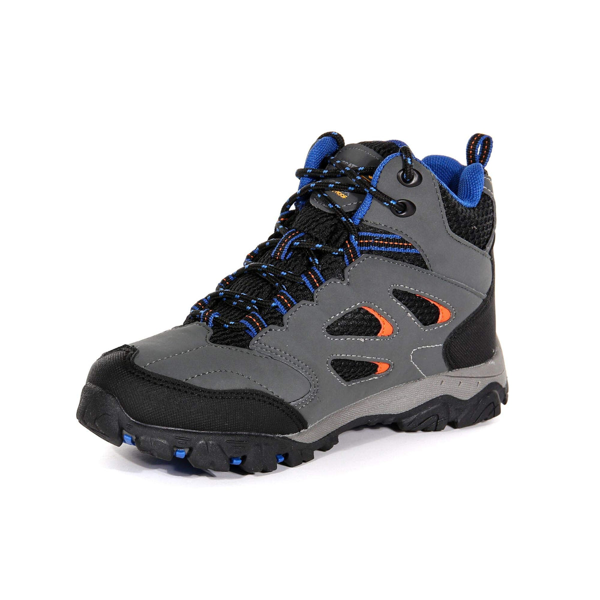 Regatta Boy's Holcombe Iep Jnr High Rise Hiking Boots, Black & Grey, 4 UK