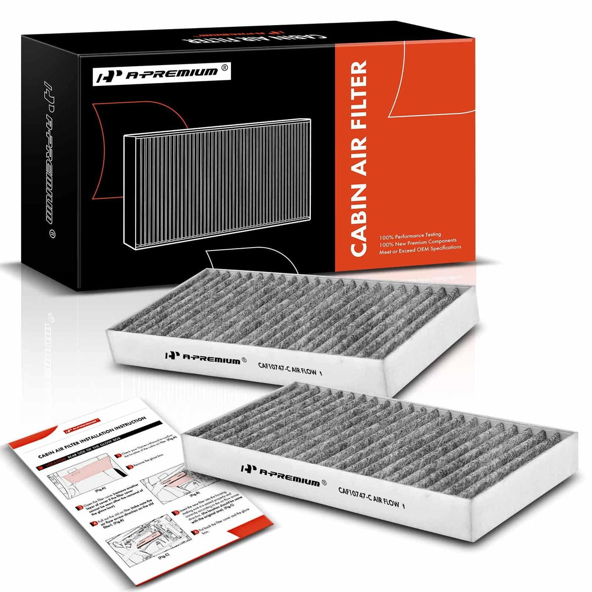 A-Premium 2-PC Cabin Air Filter with Activated Carbon Compatible with Jeep Liberty 2008-2012 & Dodge Nitro 2007-2011