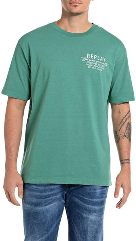 Replay Men's M6950 T-Shirt, 730 Forest Green, M