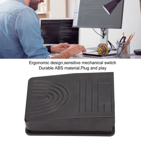 USB Foot Switch Pedal, Multimedia Control Ergonomic Foot Switch, Support Keyboard, Mouse, Gaming, String Function, Sensitive Mechanical Switch Ergonomic Design for Game Media