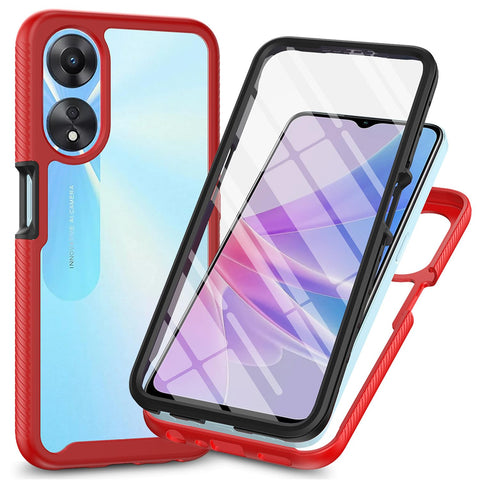Pretty Fashion Rubber Cases Compatible with Oppo A78 A17 A 78 17 5G CPH2477 Back Covers Business Full Body Protective Simplicity Housing (Oppo A78 5G,Red)