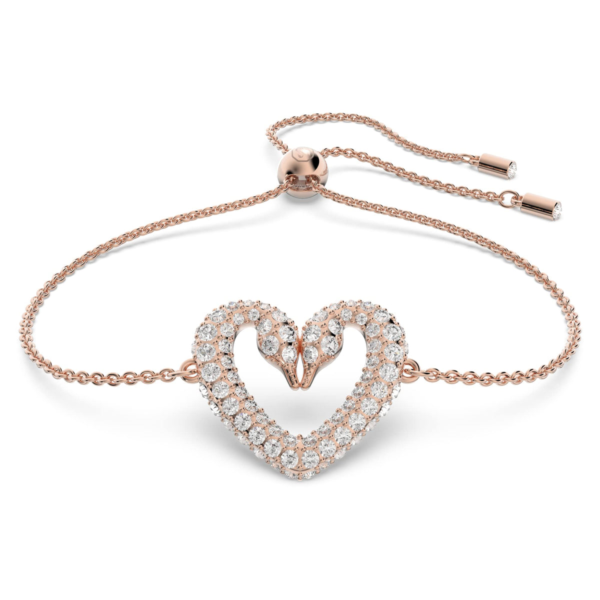 SWAROVSKI Una Bracelet, with White Crystal PavÃƒÂ©, Rose Gold Tone-Finish Setting and Swan Heart Design, Part of the Una Collection