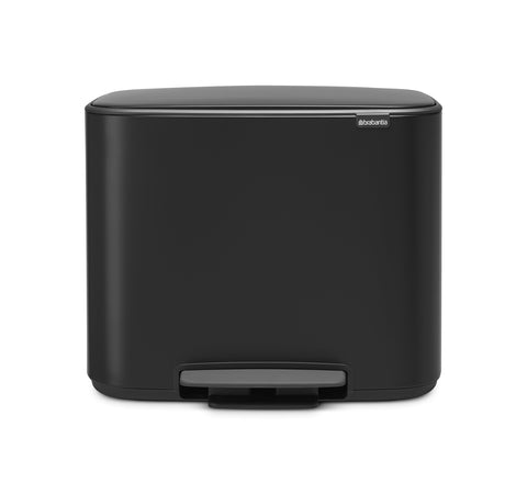 Brabantia Bo Pedal Bin - 36L Inner Bucket (Matt Black) Waste Kitchen Bin - Soft Closing Lid