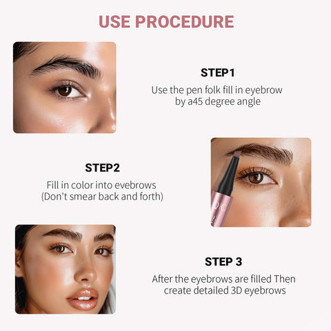 2024 New Magic Eyebrow Pencil, New 3D Waterproof Microblading Eyebrow Pencil Contouring Pen, 4-Tipped Precise Brow Pen, Long-Lasting Natural Fine Stroke Eyebrow Pen (dark brown)