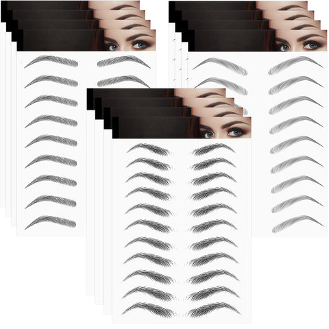 Maitys 12 Sheets 108 Pairs 4D Hair Like Waterproof Eyebrow Tattoos Stickers Temporary Eyebrow Tattoos Instant Transfer Brows Peel off Fake Eyebrow Sticker Authentic Eyebrow for Women(Vivid Style)