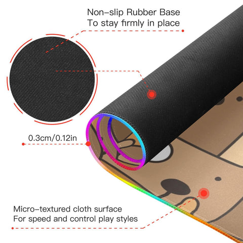 Cute Dog Wireless Charging Mouse Pad for Mobile Phone Extra Large Gaming Mousepad with 13 Lighting Modes Computer Mat for Gaming MacBook PC Laptop Desk Home Office