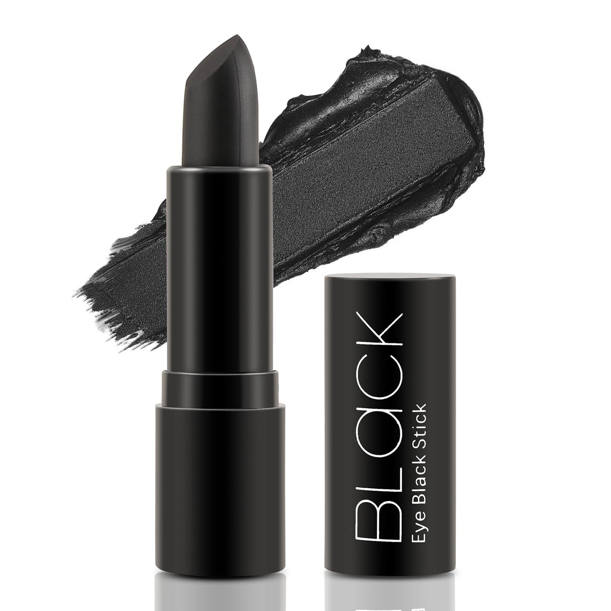 Boobeen Black Face Body Paint Stick, Eye Black Stick Easy to Color Black Face Lip Painting, Cream Eyeblack Stick for Sports Football Baseball Softball and Halloween Cosplay Party Makeup, Waterproof