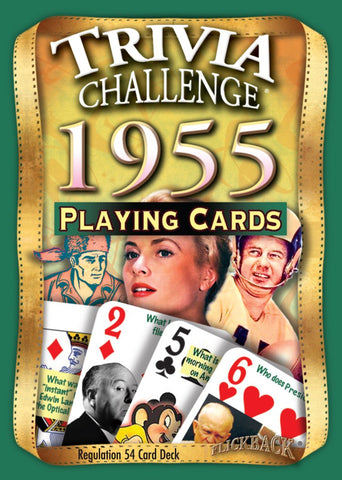 Flickback 1955 Trivia Playing Cards Birthday or Anniversary