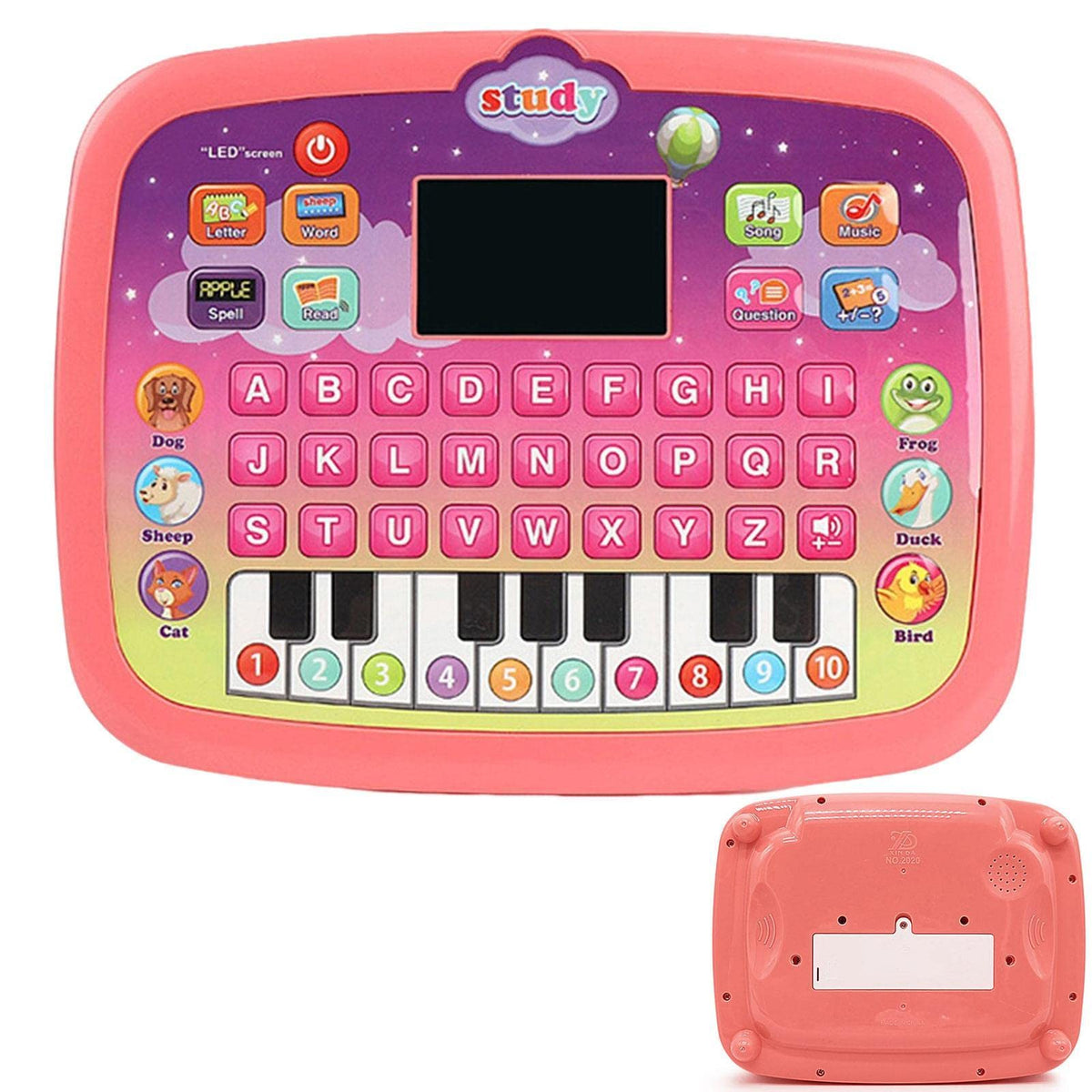 Zceplem Kid Pretend Play Laptop - Kid Pretend Play Laptop | Sing And Learn Laptop Toy for Kids, Lights, Sounds, And Music Letter, Number, Shape, And Animal Recognition 1-4 Years Old Boys Girls Kids