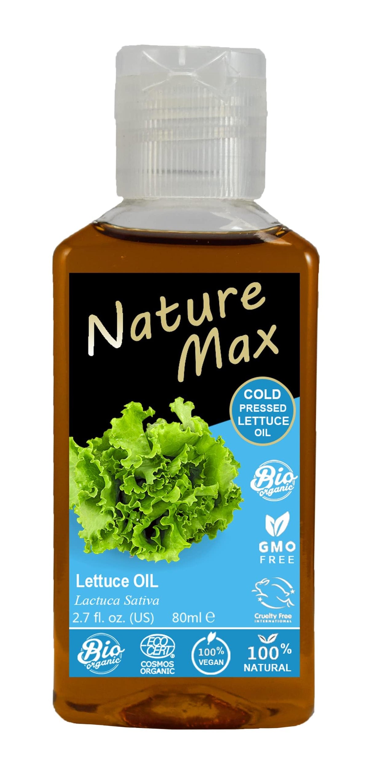 Nature Max Lettuce Oil Natural Undiluted Pure For Hair & Skin Care Cold Pressed Premium (1 Pack = 2.7 oz / 80 ml) ??? ????