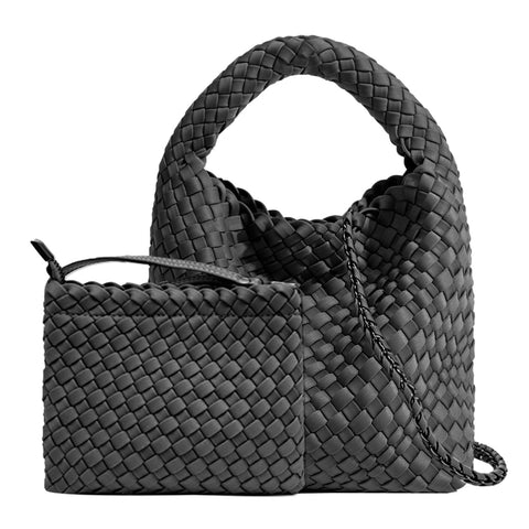 OUYGZOU Tote for Women, Ladies Crossbody Handbag, Trendy Shoulder and Bucket Bag, Top-handle Tote Hobo Satchel with Purse, Grey