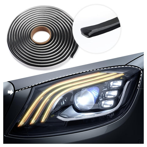 carleef 13FT Rubber Butyl Tape,Upgrade Thickness Butyl Sealant Tape for Closing Headlight Gap,Universal Strong Adhesive Window Seal Strip Fits Car Windshield,Hood,Front Door