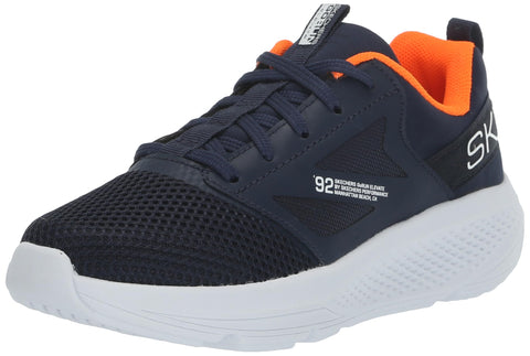 Skechers Kids Boy's Go Run Elevate-Cipher Sneaker, Navy/Orange, 7 Big Kid