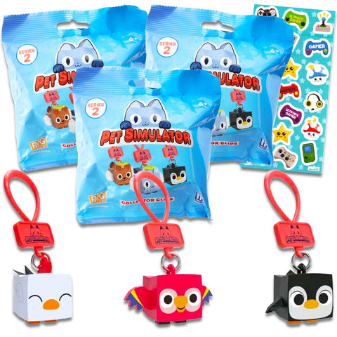 Pet Simulator X Mini Figures Blind Bags Set - 3 Pack Pet Simulator X Mystery Blind Bags Toys Bundles Includes Random Collectible Pets from Series 2 with a Chance of DLC Codes | Party Favors, Supplies