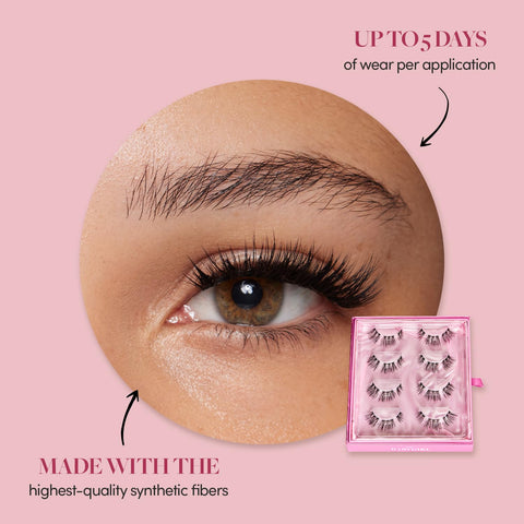 Glamnetic Lash Extensions | Babygirl | Professional At Home False Eyelash Extensions| Salon-Quality, High Volume, Faux Mink Lashes | 4 Sets of Lash Clusters