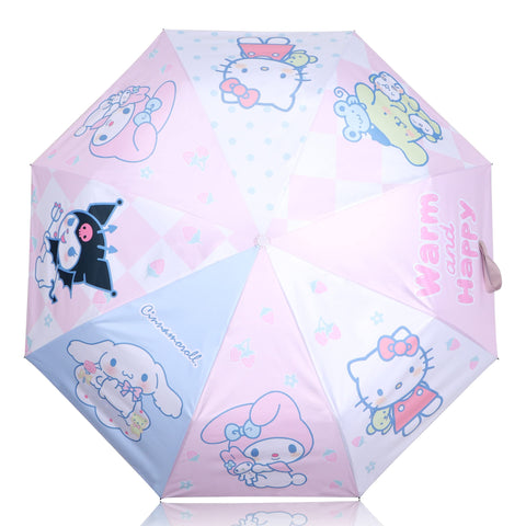Roffatide Anime Cinnamoroll Kuromi Melody Cute Umbrella Auto Open Compact Folding Travel Umbrella 8 RIBS Umbrellas Windproof Waterproof Anti-UV Protection Umbrella Light Umbrella
