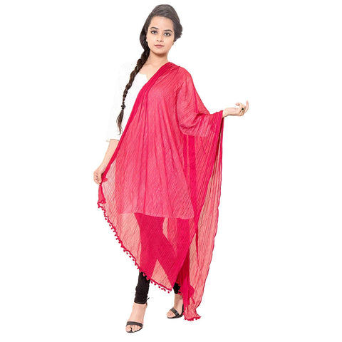 Stylesindia Cotton Solid Colors Women Dupatta scarves Shawl (RED)