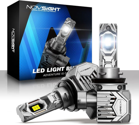 NOVSIGHT H11 Bulbs, 130W 30000 LM 6500K Cool White H11/H8/H9 Fog Light Bulbs, IP68 Waterproof, Pack of 2