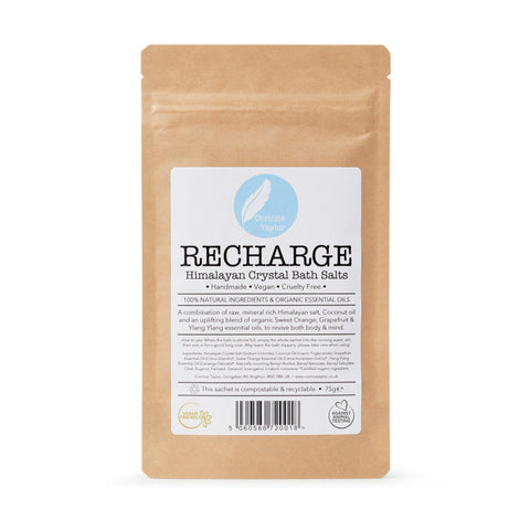 Corinne Taylor | Recharge Himalayan Bath Salts | Grapefruit, Sweet Orange & Ylang Ylang | for Relaxation & Stress Relief | Organic & Natural | 75g