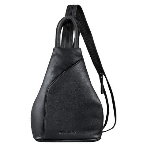 STILORD "Lyanna Backpack Shoulder Bag Women Leather Vintage Sling Bag Leather Small Backpack 2 in 1 Handbag Crossbody Rucksack Bag Genuine Leather
