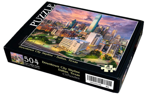 CVPuzzles Downtown City Skyline - Dallas, Texas 504 Piece Jigsaw Puzzle 16 X 20