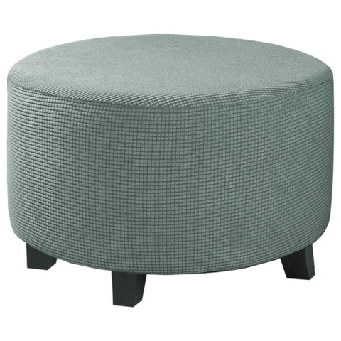 MULARE NonSlip Footrest Covers, Stretch Ottoman Footstool Slipcover, Stool Protector Cover with Elastic Bottom, Dustproof Removable Washable Footrest Pouffe Covers,Green,M