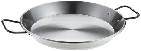 La Ideal 85130 12" Pata Negra Flat Bottom Paella Pan for Induction (30 cm) Polished Steel, Brushed, Silver