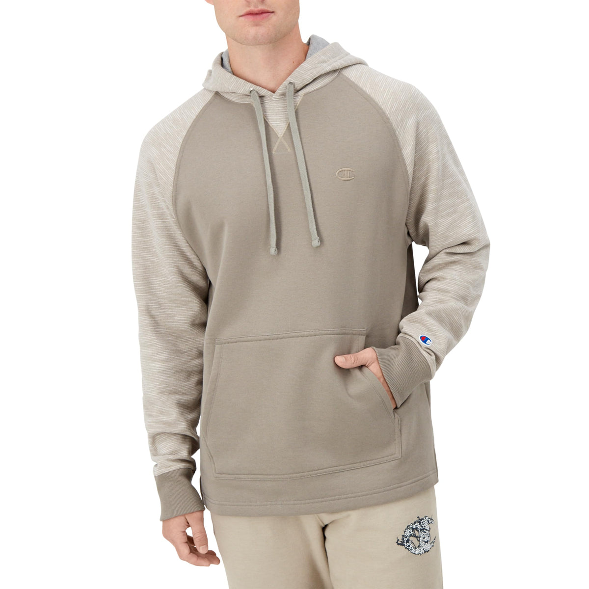 Champion Men's Hoodie, Powerblend, Fleece Striped Sweatshirt for Men (Reg. or Big & Tall)