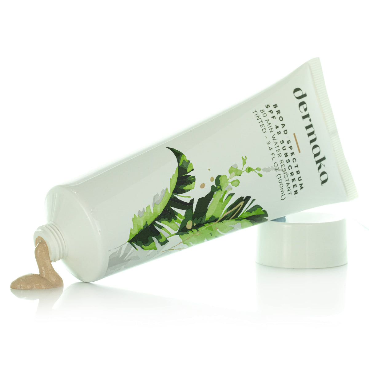 Dermaka Anti-Aging Sunscreen SPF 42 for All Skin Types - 3.4oz Water Resistant 80 min. Mineral-Based tinted Sunscreen. Aloe Vera Lotion with Zinc Oxide. Moisturizes, Heals & Protects