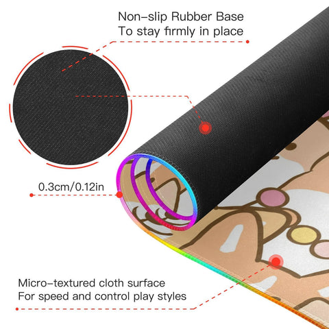 Cute Dog Wireless Charging Mouse Pad for Mobile Phone Extra Large Gaming Mousepad with 13 Lighting Modes Extended Desk Mat for Gaming MacBook PC Laptop Desk Home Office