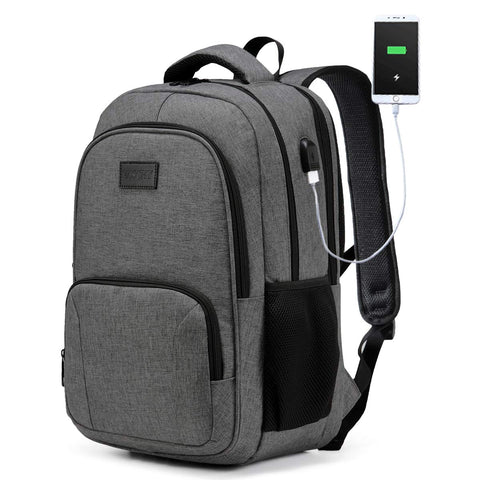 VASCHY Laptop Backpack, 24L Anti-theft Travel Backpack for Mens Womens with USB Charging Port Water Resistant School Work Rucksack with TrolleyÃƒÆ’Ã†â€™ÃƒÂ¢Ã¢â€šÂ¬Ã…Â¡ÃƒÆ’Ã¢â‚¬Å¡Ãƒâ€šÃ‚Â Sleeve for Business Fits 15.6inch Laptop(Charcoal Grey)