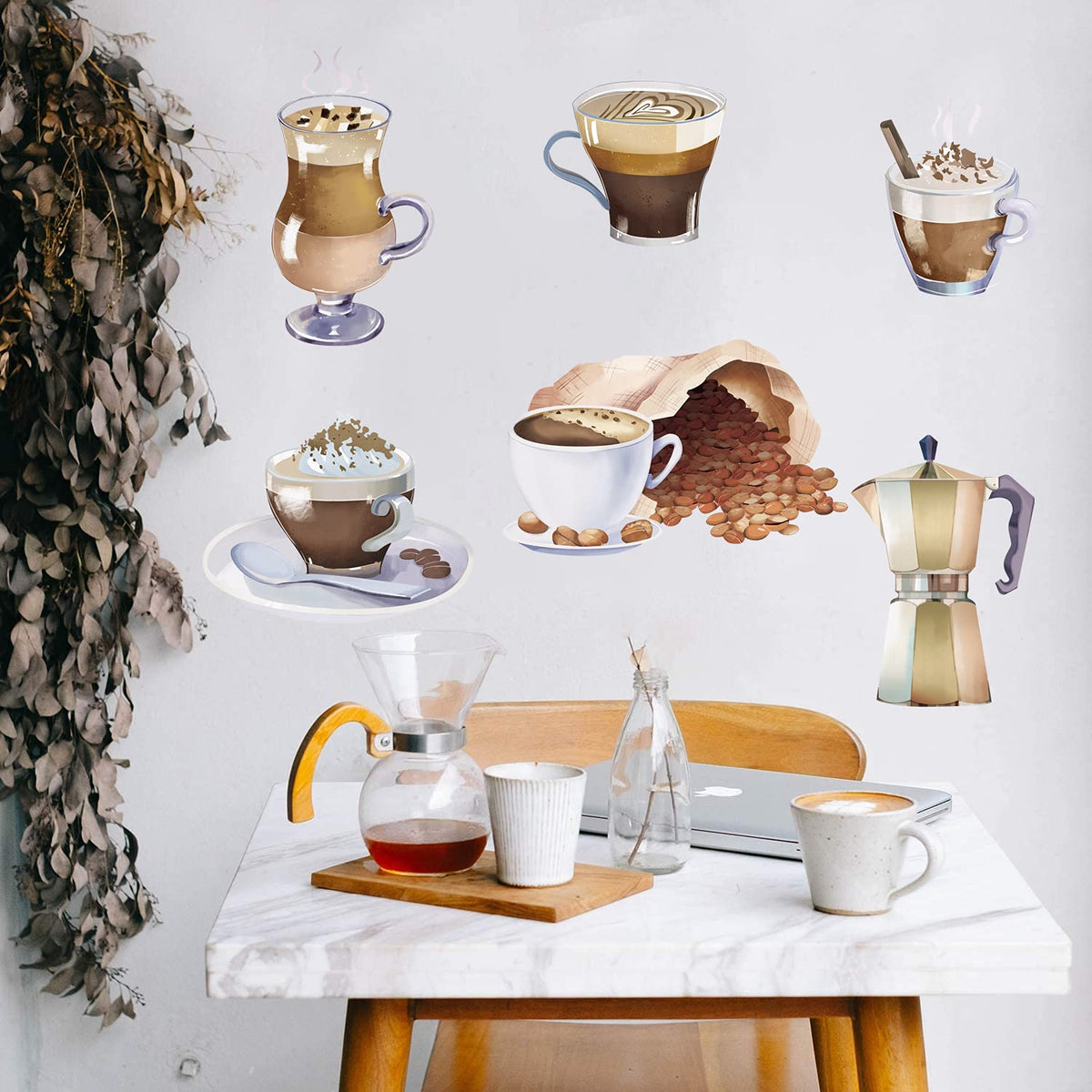 Runtoo Coffee Wall Decals Cafe Kitchen Wall Art Stickers Dinning Room Decoration Home Decor
