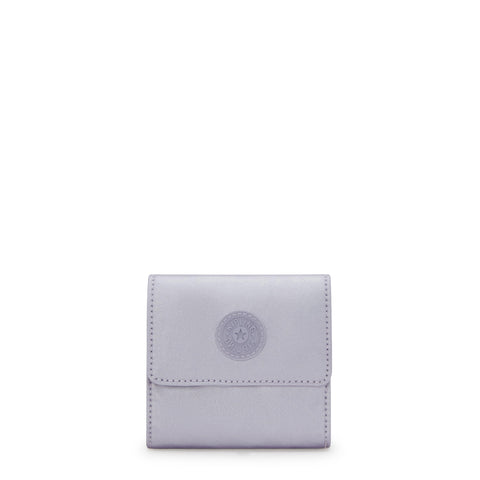 Kipling Women's Cece, Purse, Snap Closure, Metallic Small Wallet, Frosted Lilac Metallic, 4.25''L x 3.875''H x 0.5''D, Kipling Women's Cece, Purse, Snap Closure, Metallic Small Wallet