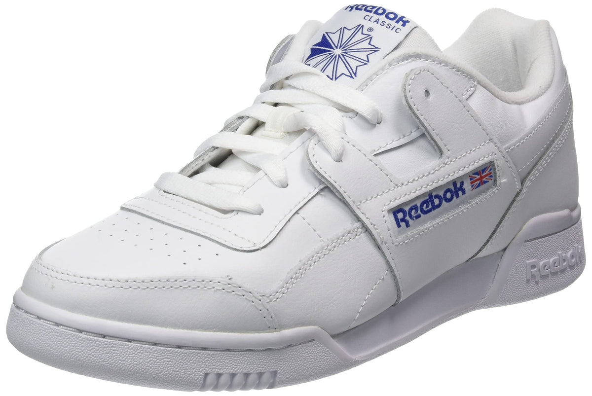 Reebok Men's Workout Plus Sneaker, FTWR White FTWR White Classic Cobalt, 8