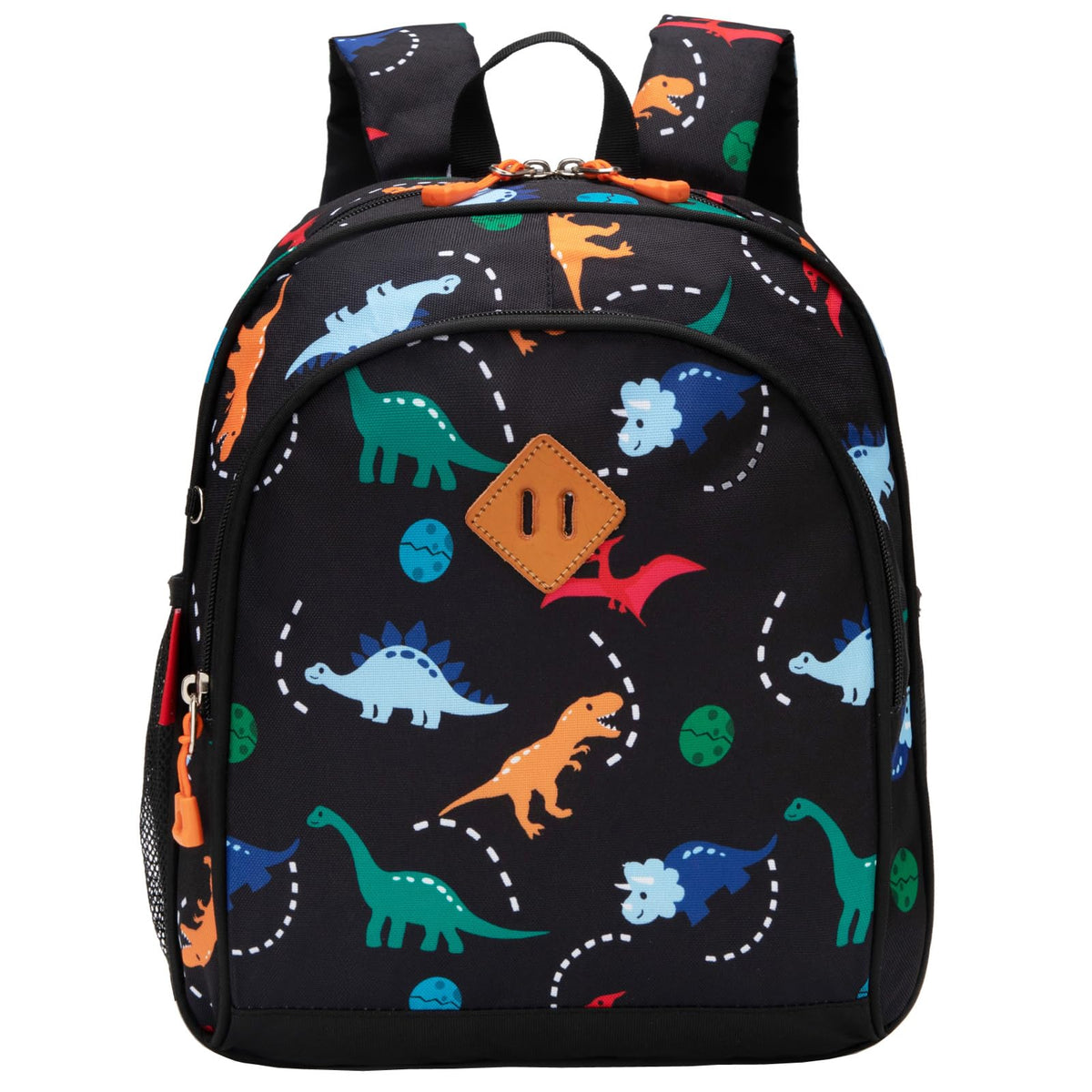 JinBeryl Little Kids Backpack, Toddler Boys School Bag, Fits 2 3 4 Years Old (Dinosaur Black)