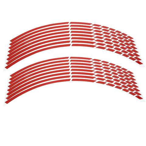 Motorcycle Wheel Rim Stripe Decal, 16pcs Bike Motorcycle 16-18inch Reflective Wheel Strip Stickers Decorationcessory(red)+Motorcycle Wheel Stickers+Reflective Wheel Trim+Reflective Wheel Trim