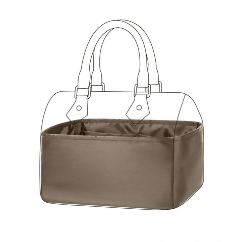 DGAZ Silk Purse Organizer Insert Fits LV Speedy 16/20/25/30/35/45 bags?Silky Smooth Bag Organizer?Luxury Handbag & Tote Shaper?Etoupe grey?New nano 16?