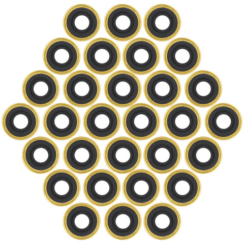 Healvaluefit Oxygen Tank Regulator Brass Yoke Washer O Ring Seals Brass with Rubber - Pack of 30