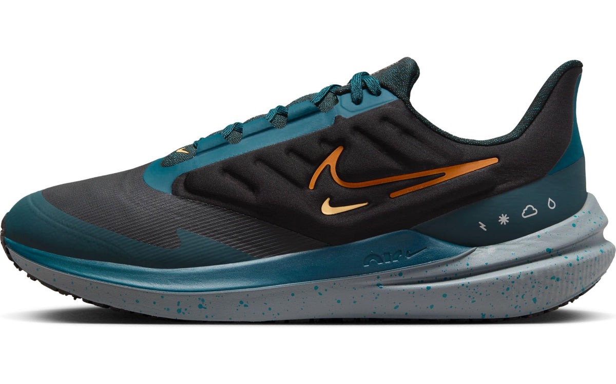 NIKE Men's Running Low, Black Safety Orange Geode Teal, 10 AU