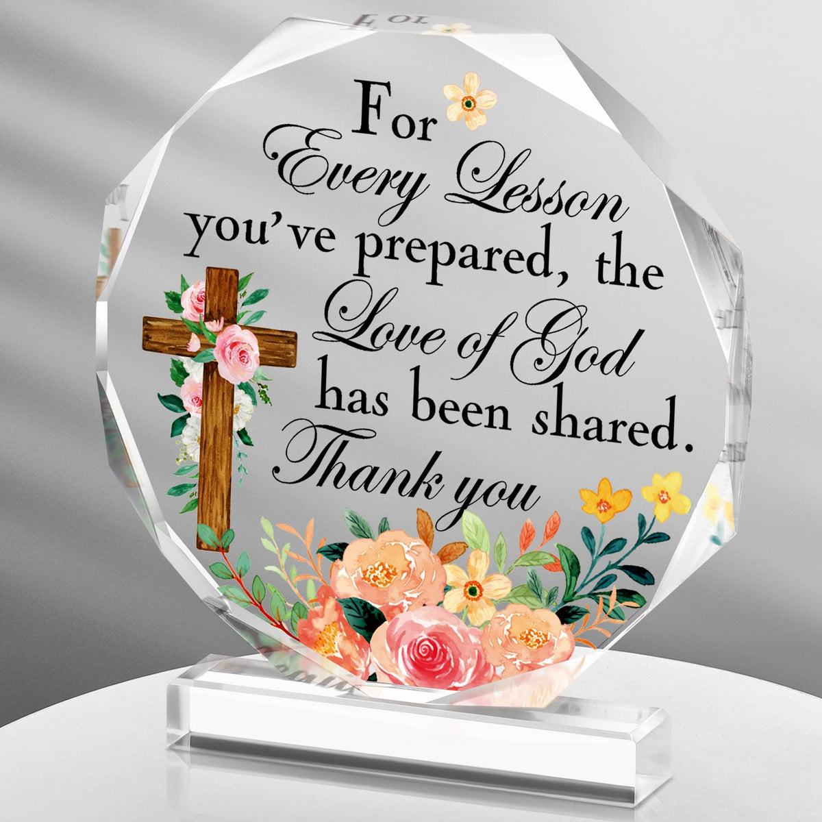 Perthlin Teacher Gifts for Women Teacher Thank You Gifts Teacher Appreciation Gift Teacher Gift from Student Teacher Retirement Gifts Teacher Office Desk Decor Paperweight Keepsake(Lovely Nonagon)